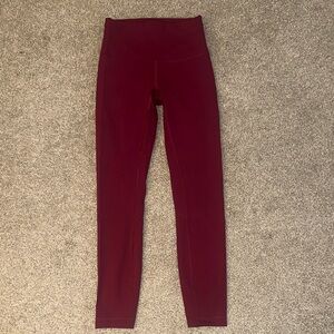 Lululemon Athletica ‘Burgundy Bay’ Wunder Train High-Rise Tight Leggings 28”